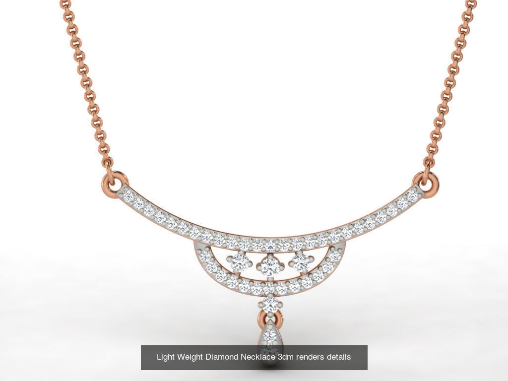 76 Light Weight Diamond Necklace 3dm renders details 3D Model Collection_70