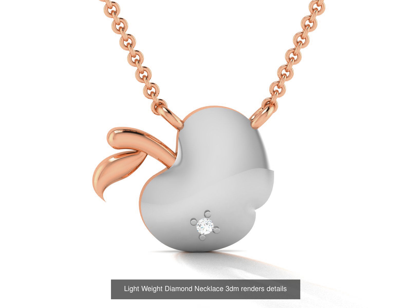 76 Light Weight Diamond Necklace 3dm renders details 3D Model Collection_14