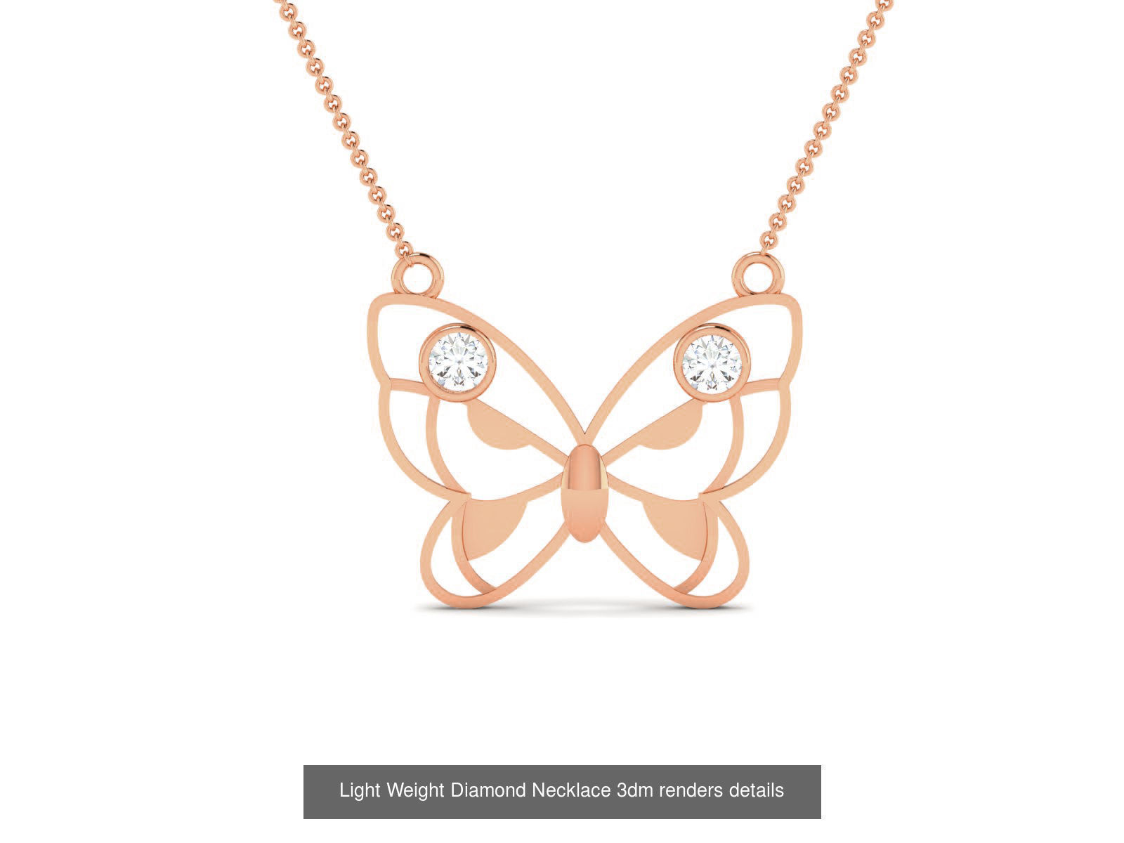 76 Light Weight Diamond Necklace 3dm renders details 3D Model Collection_28