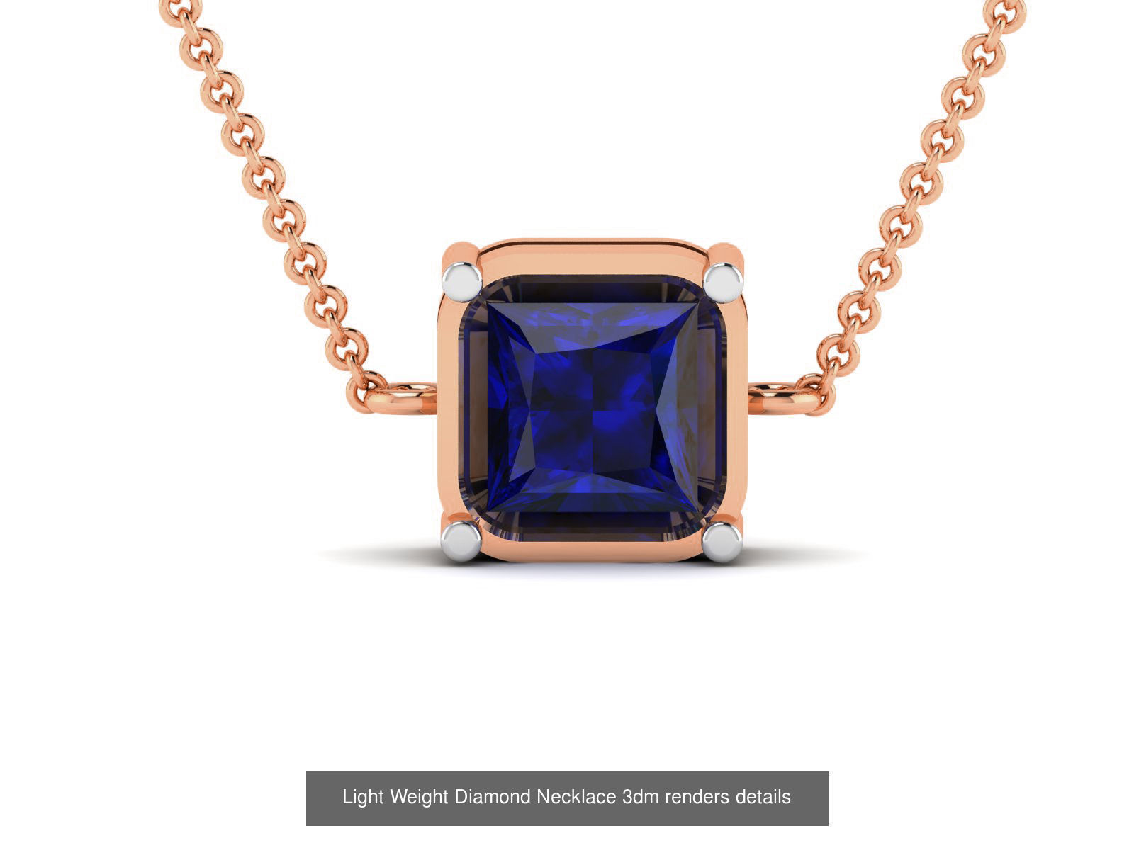 76 Light Weight Diamond Necklace 3dm renders details 3D Model Collection_33