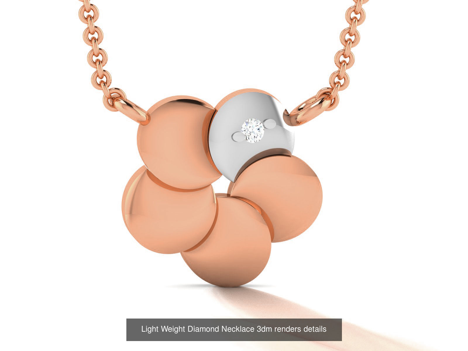 76 Light Weight Diamond Necklace 3dm renders details 3D Model Collection_16