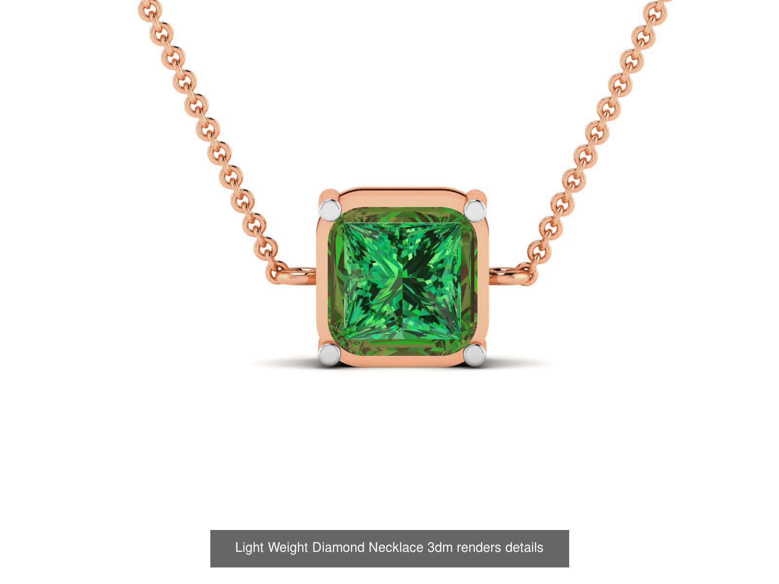 76 Light Weight Diamond Necklace 3dm renders details 3D Model Collection_31