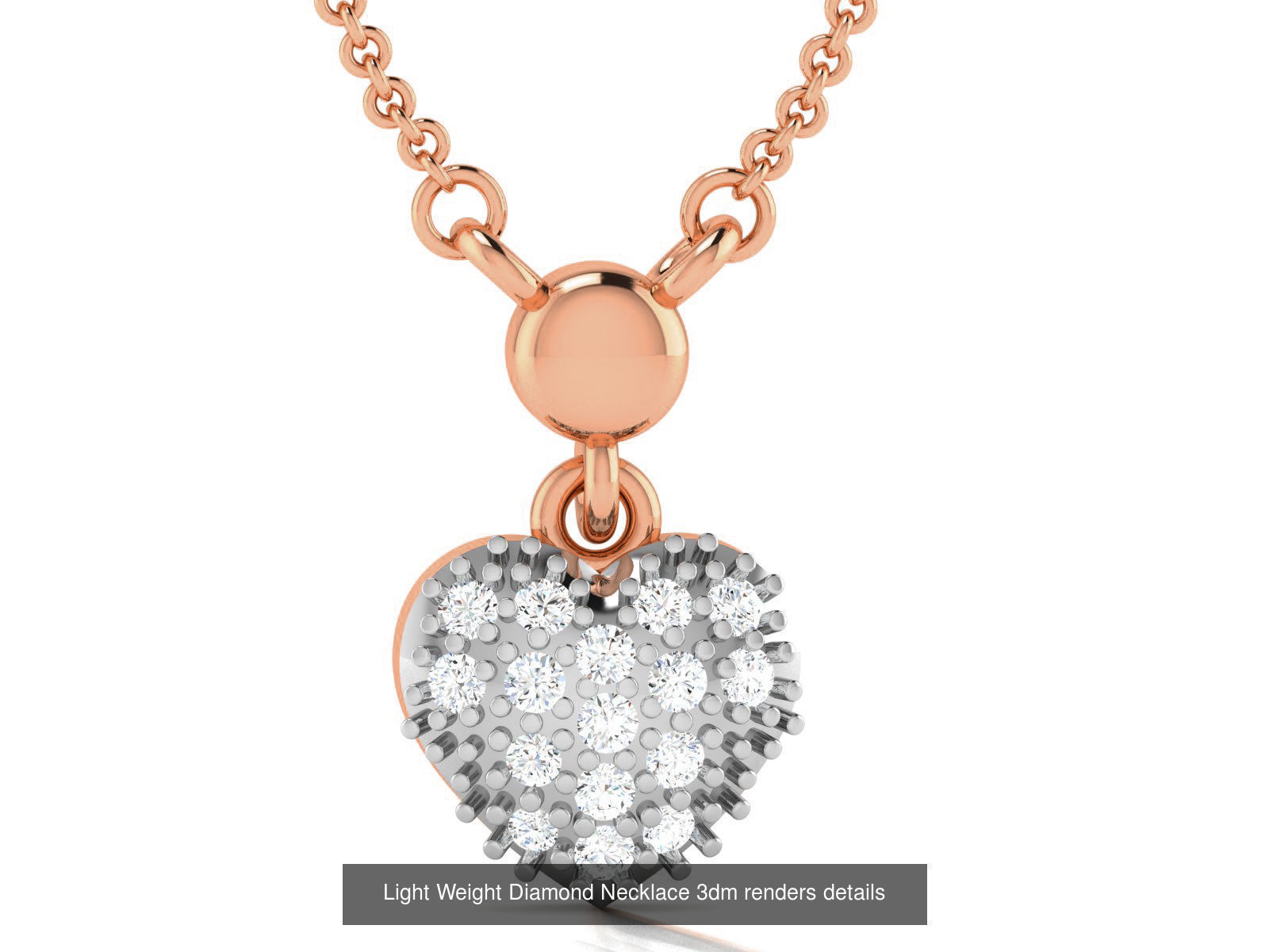 76 Light Weight Diamond Necklace 3dm renders details 3D Model Collection_37