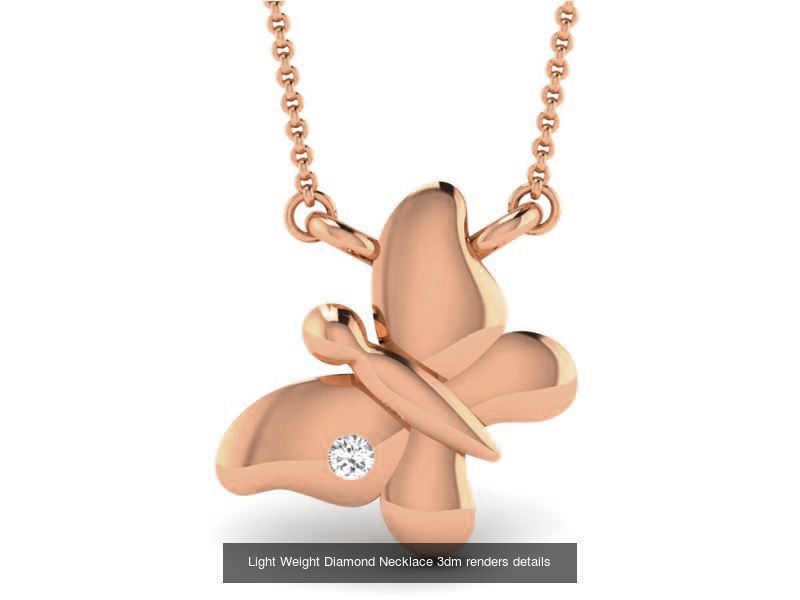 76 Light Weight Diamond Necklace 3dm renders details 3D Model Collection_15