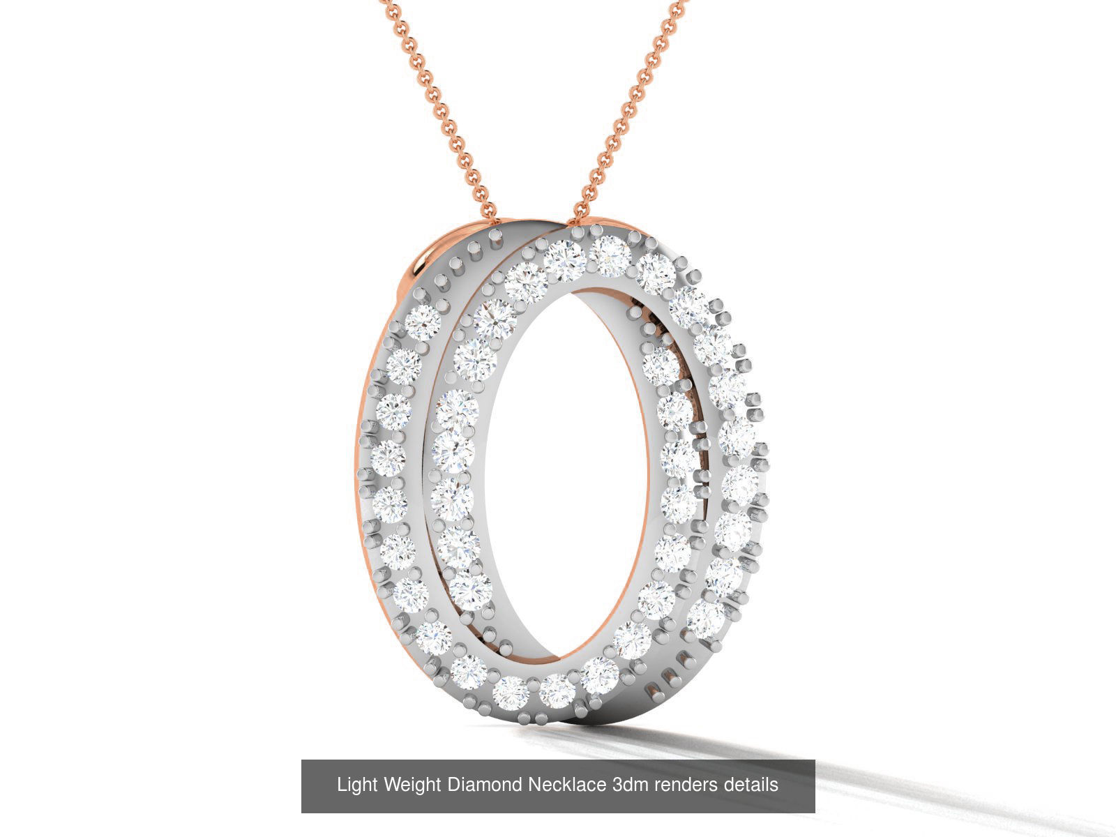76 Light Weight Diamond Necklace 3dm renders details 3D Model Collection_25