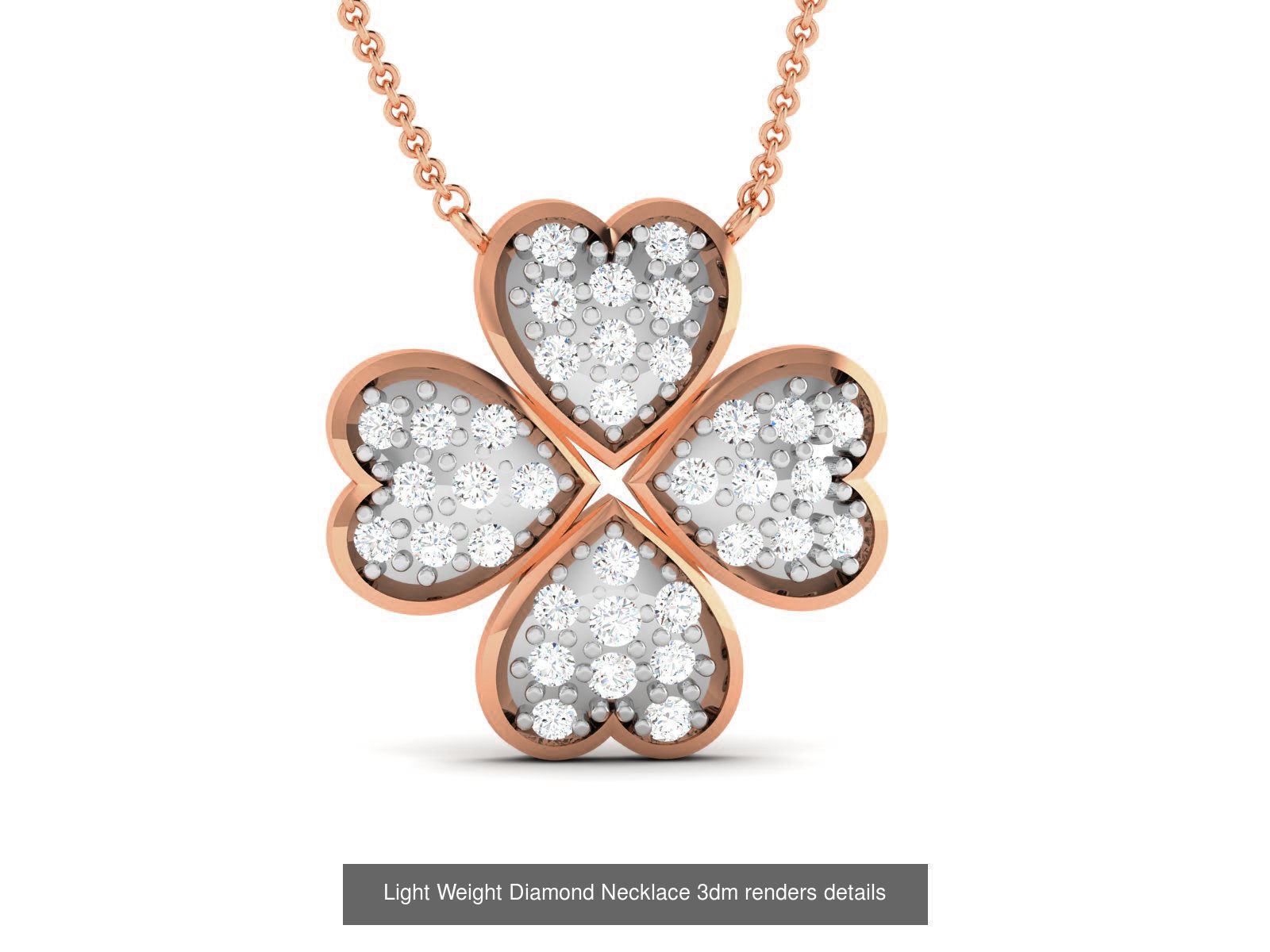 76 Light Weight Diamond Necklace 3dm renders details 3D Model Collection_36