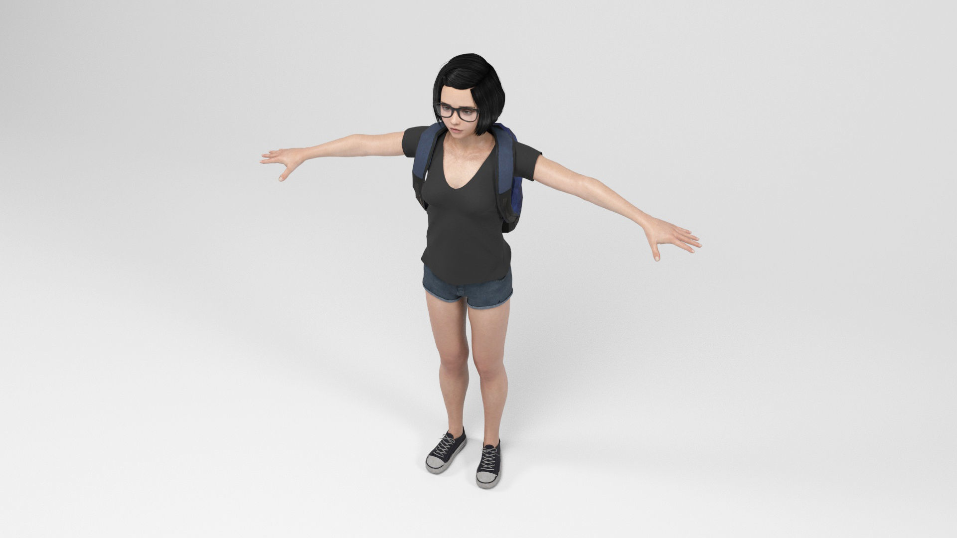 Teenager Student 2 Low-poly 3D model_5