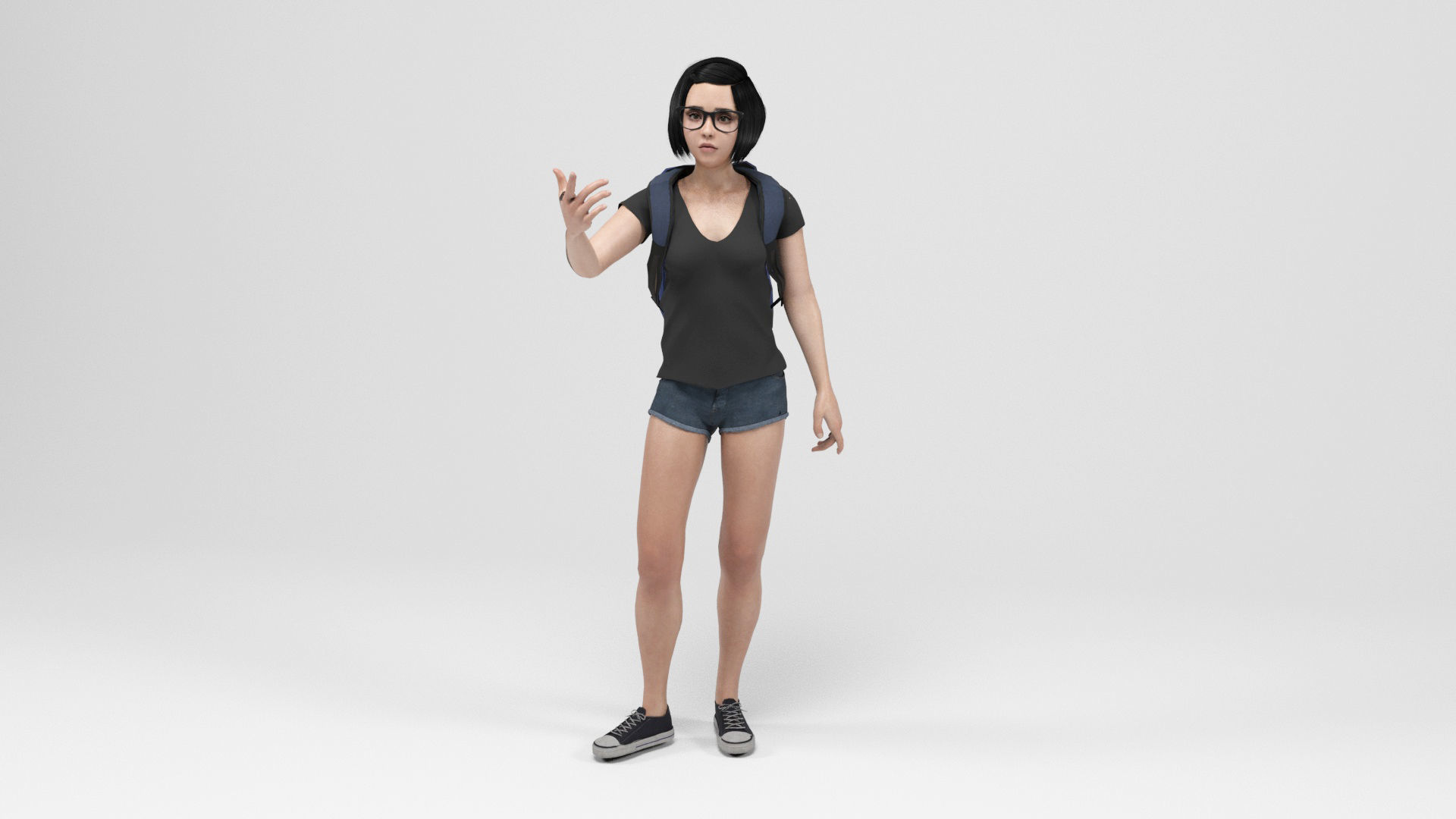 Teenager Student 2 Low-poly 3D model_7