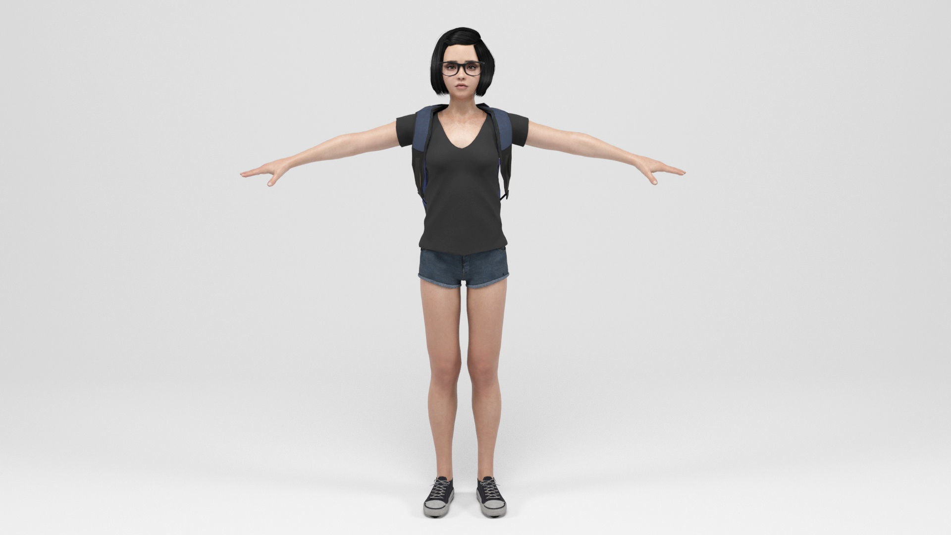 Teenager Student 2 Low-poly 3D model_2