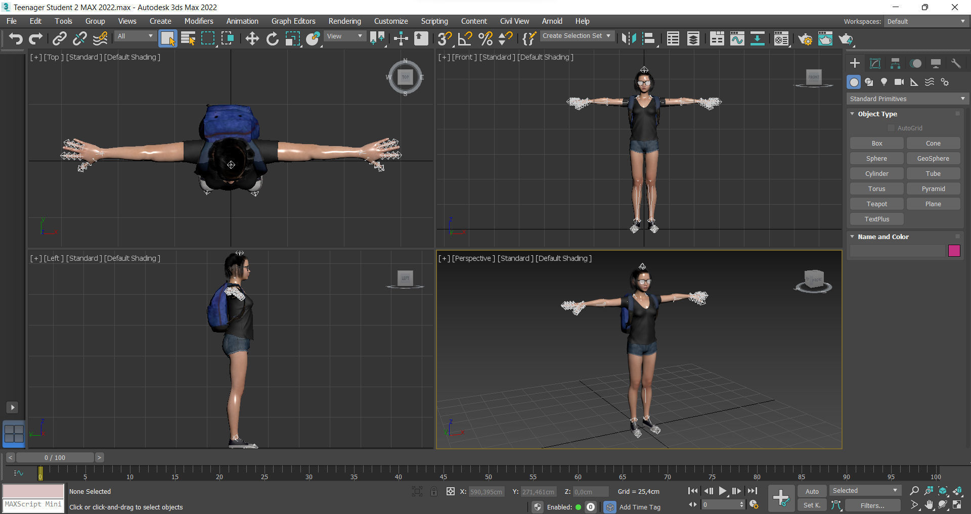 Teenager Student 2 Low-poly 3D model_11