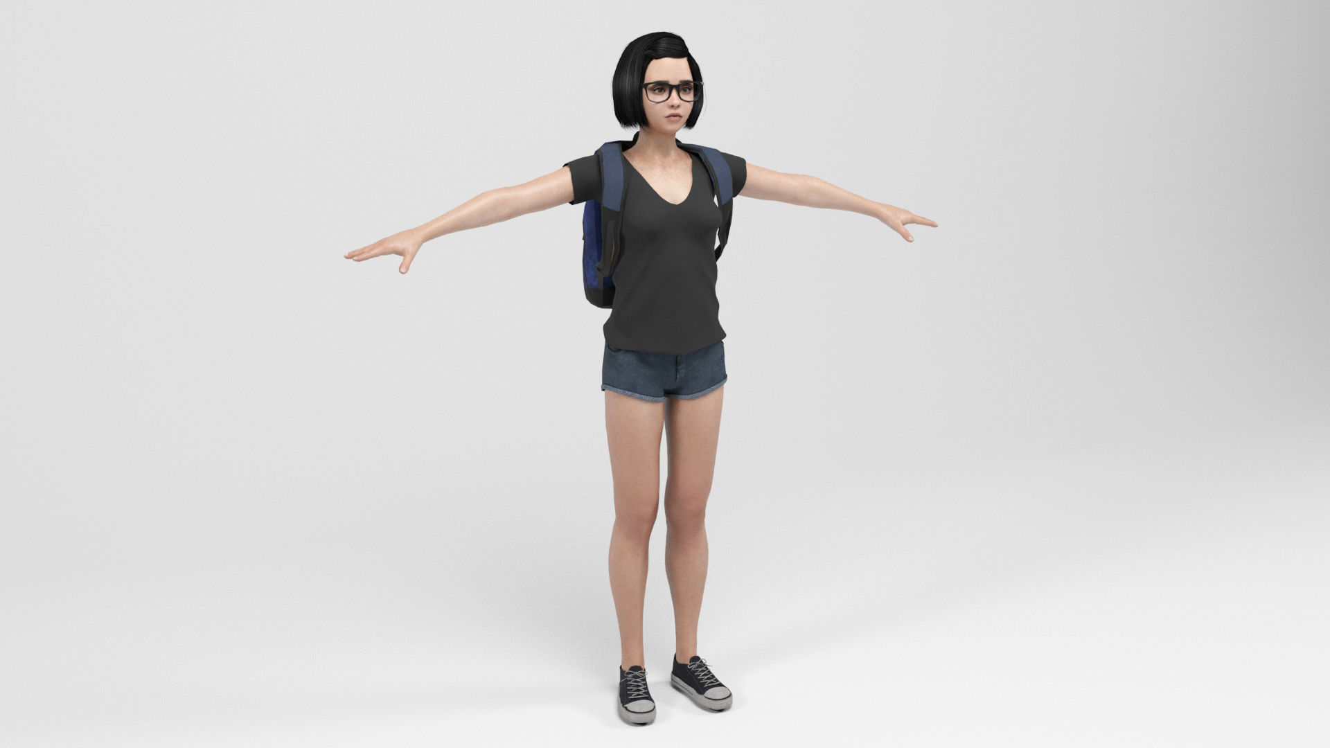 Teenager Student 2 Low-poly 3D model_1