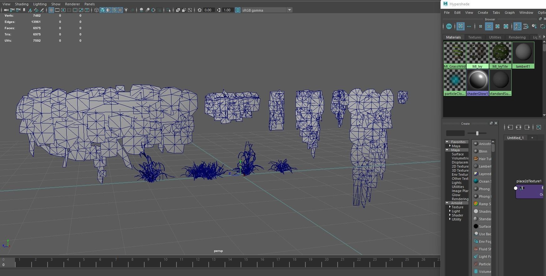 Vegetation Pack Low-poly 3D model_6