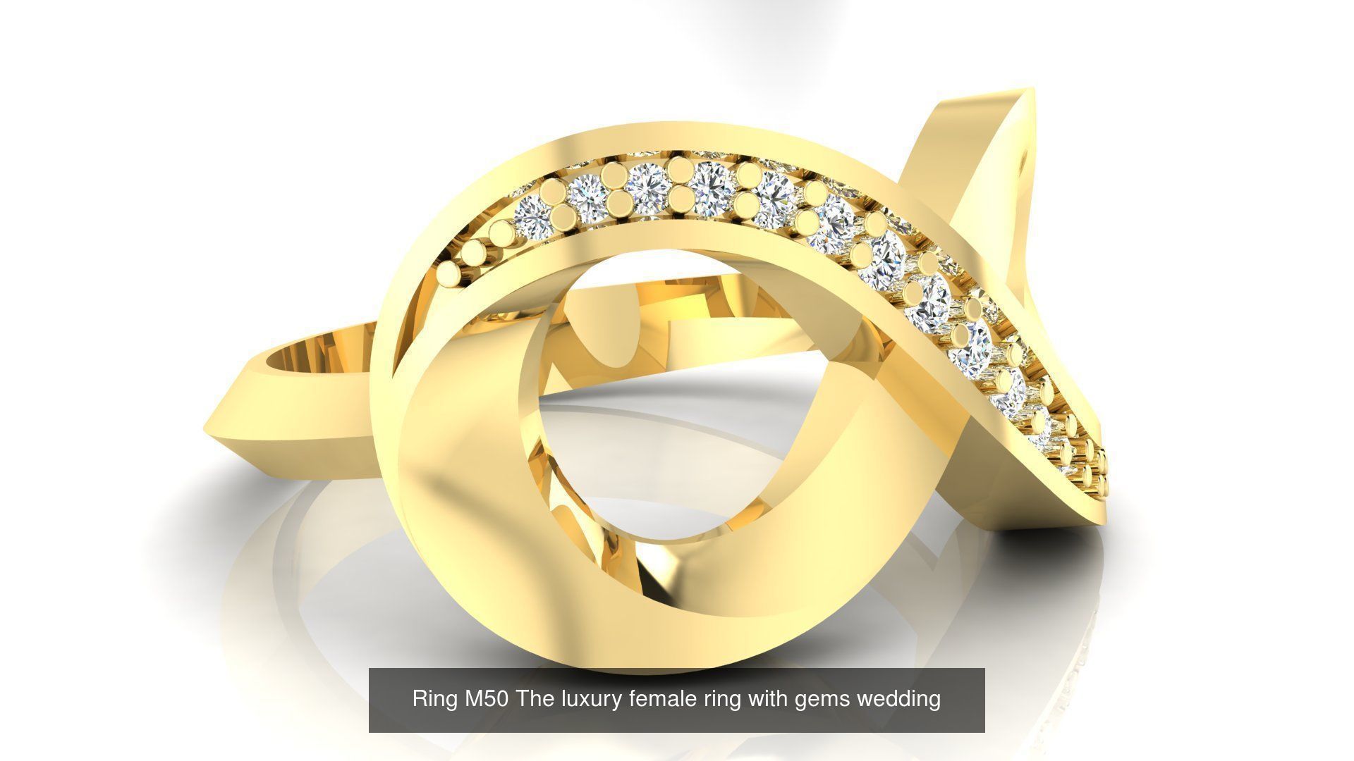  C4 The luxury female ring with gems wedding 3D Model Collection_19