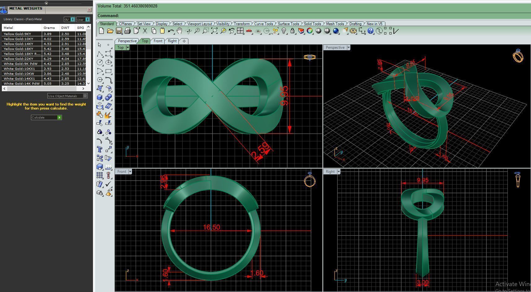  C4 The luxury female ring with gems wedding 3D Model Collection_7