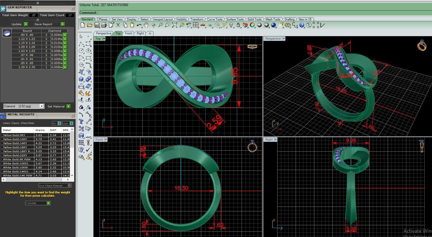  C4 The luxury female ring with gems wedding 3D Model Collection_6