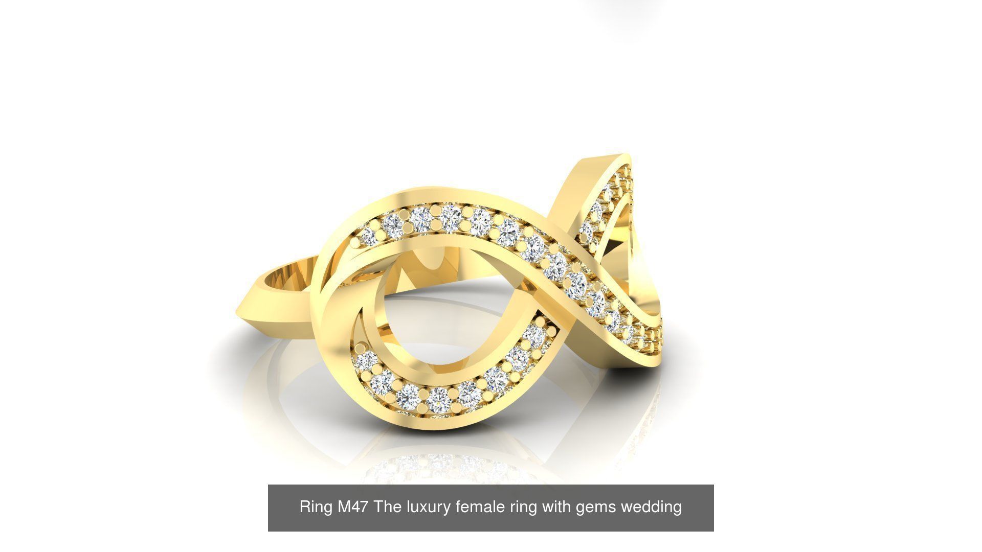  C4 The luxury female ring with gems wedding 3D Model Collection_16
