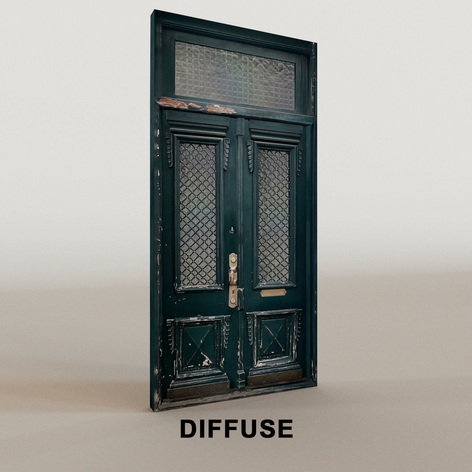 Old green door 3D model_6