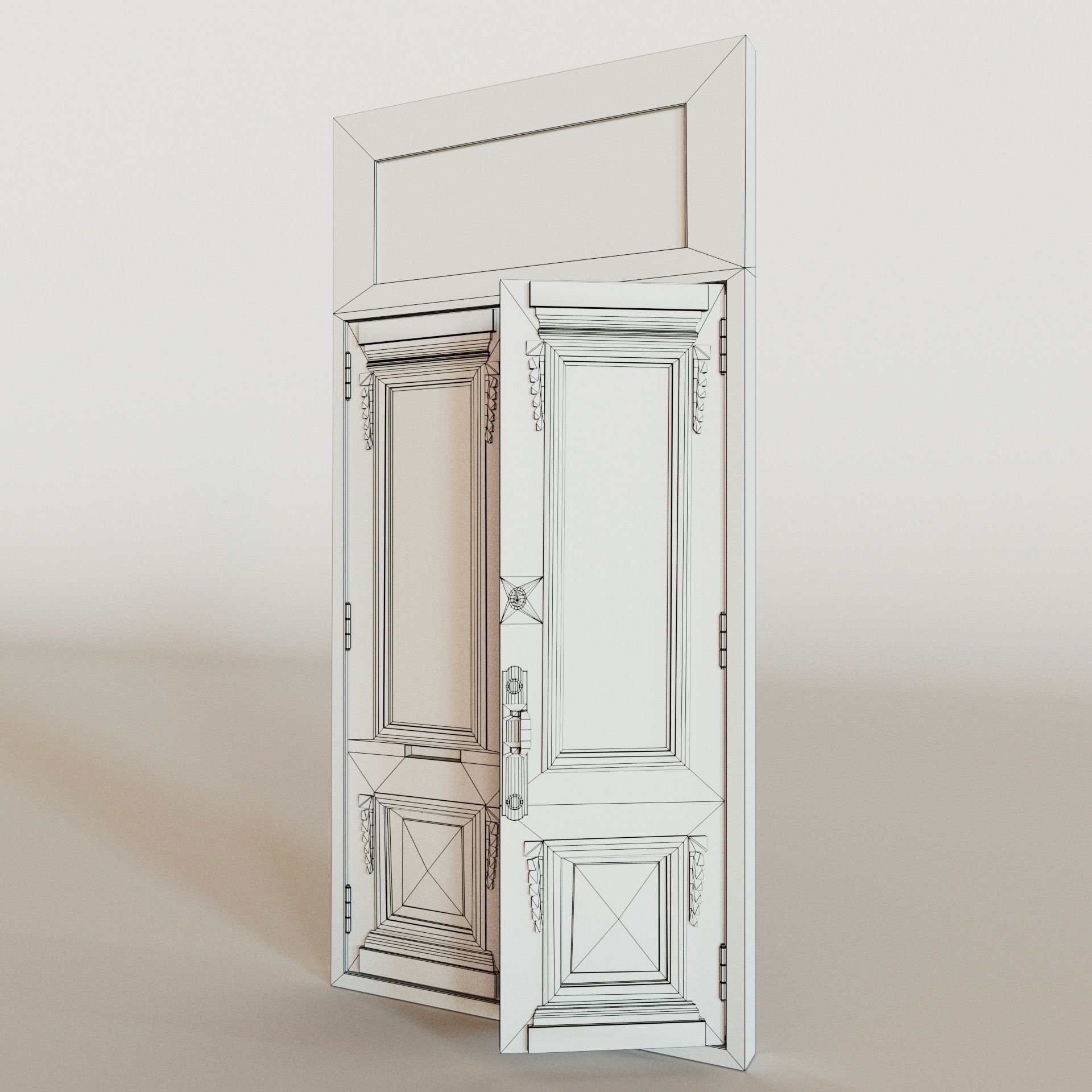 Old green door 3D model_5