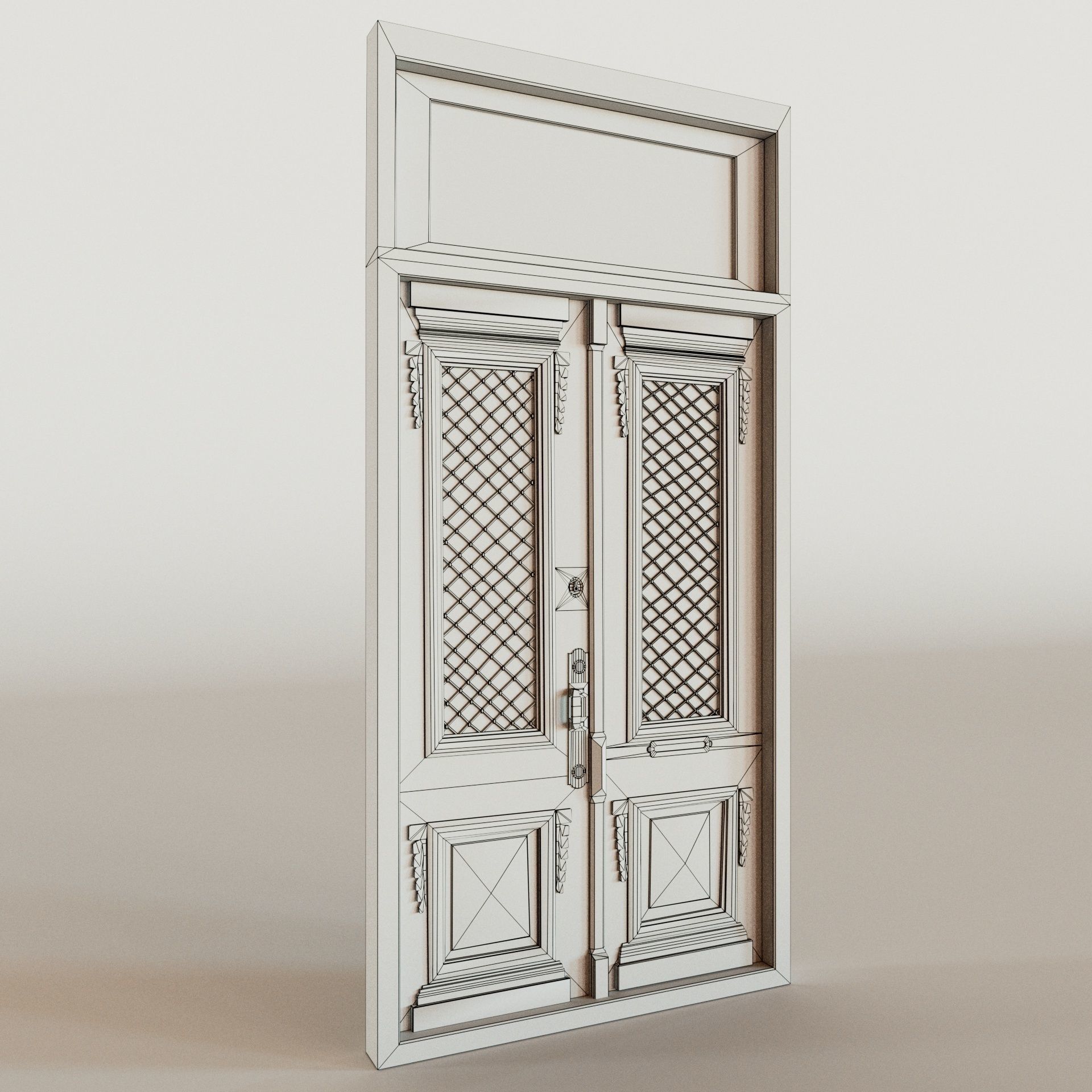 Old green door 3D model_3