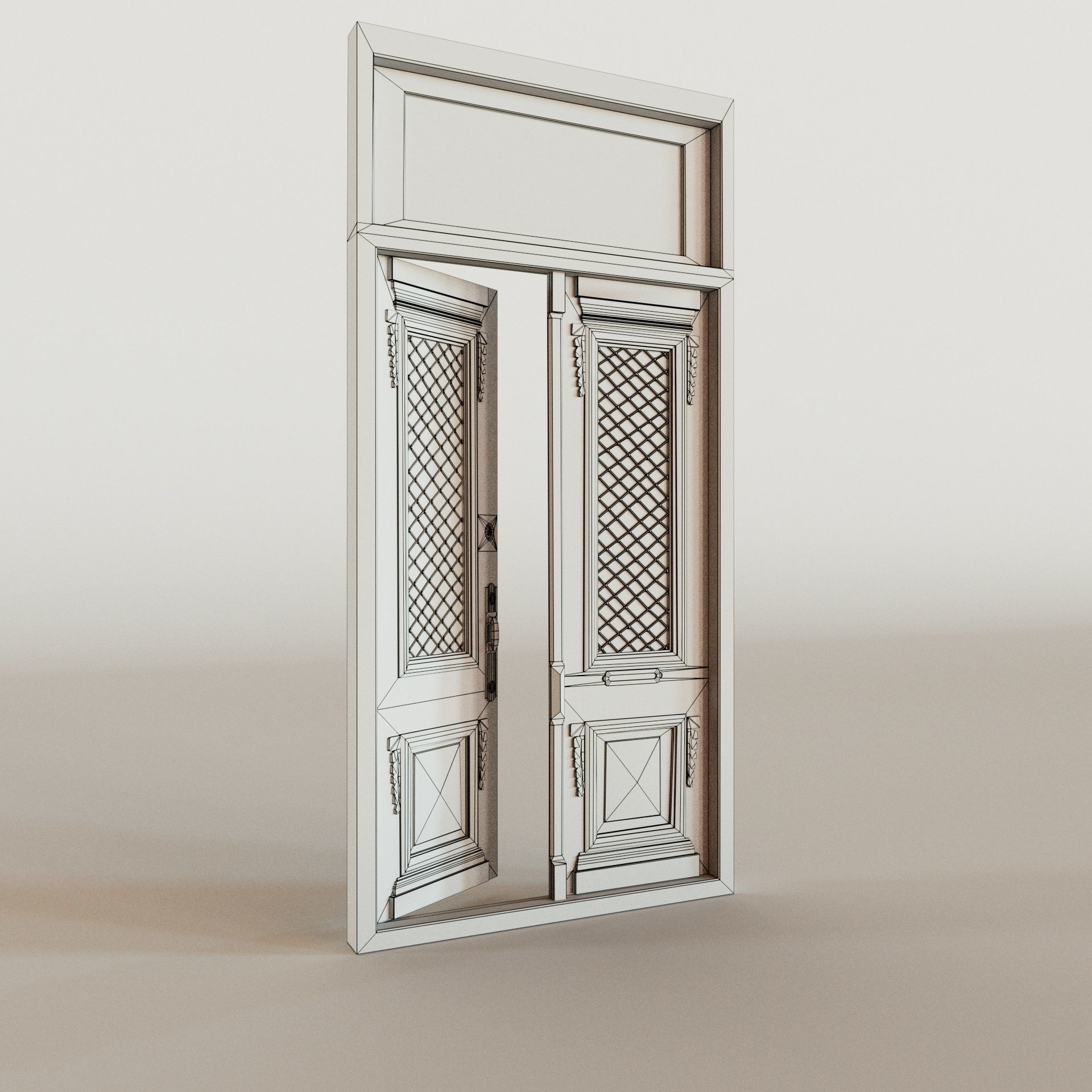 Old green door 3D model_4