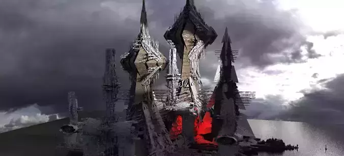 Sci-Fi Nile River Towers 2 