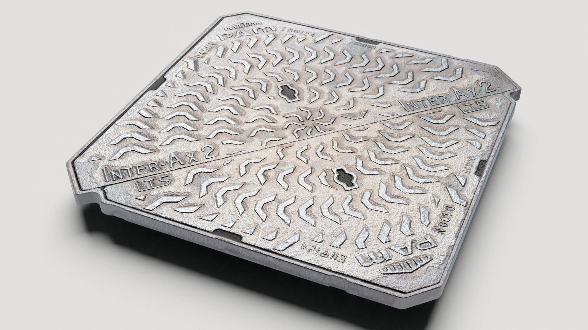 Inspection Chambers and Metal Maintenance Covers - Low-Poly Low-poly 3D model_3