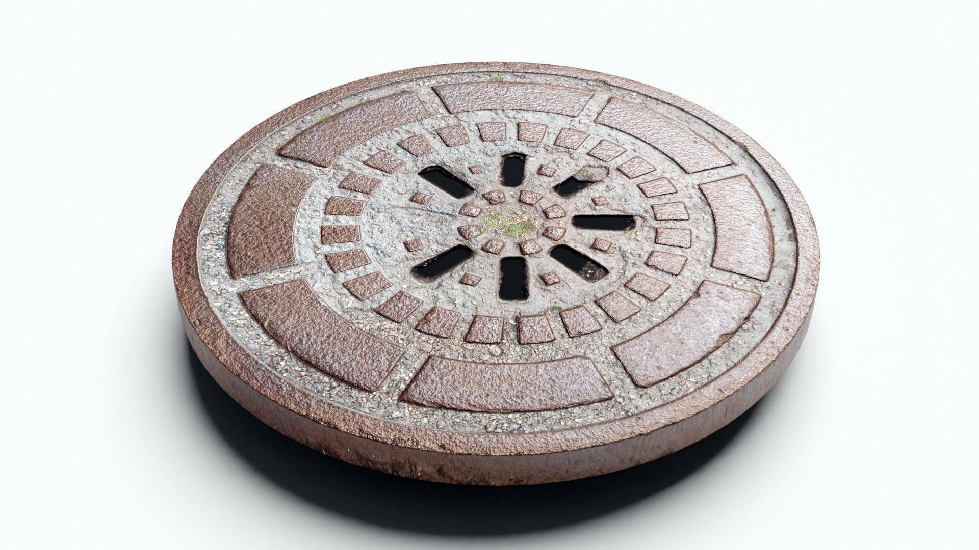 Inspection Chambers and Metal Maintenance Covers - Low-Poly Low-poly 3D model_2