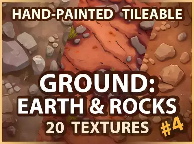 Ground - Earth and Rocks - 20 TEXTURES - Hand-painted -PACK 4---