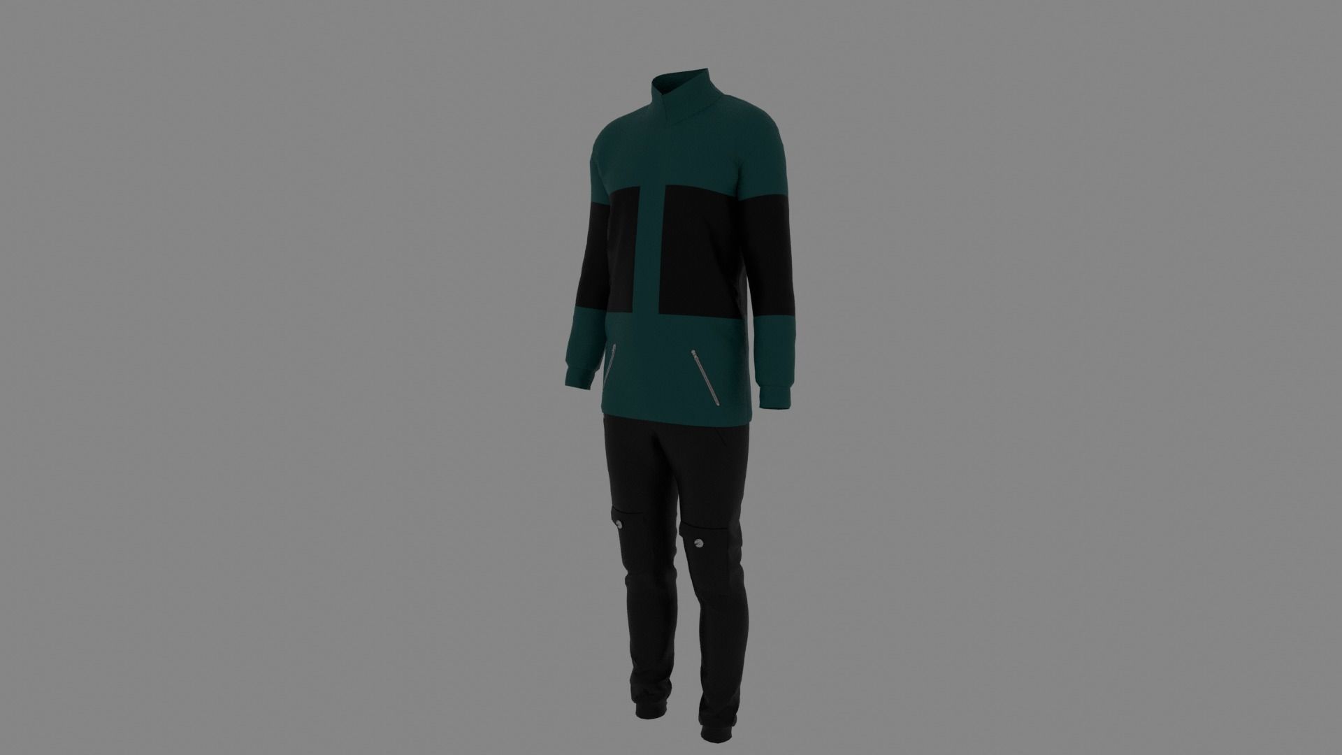 Man Clothes Low-poly 3D model_1