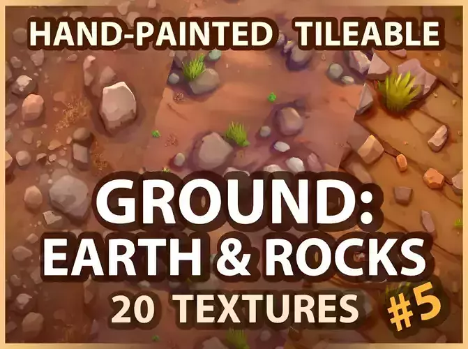 Ground - Earth and Rocks - 20 TEXTURES - Hand-painted -PACK 5---