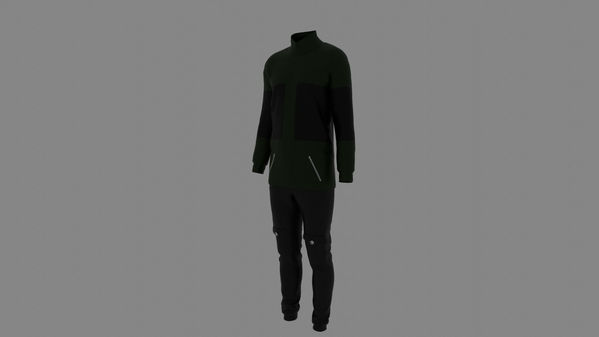 Man Clothes Low-poly 3D model_1
