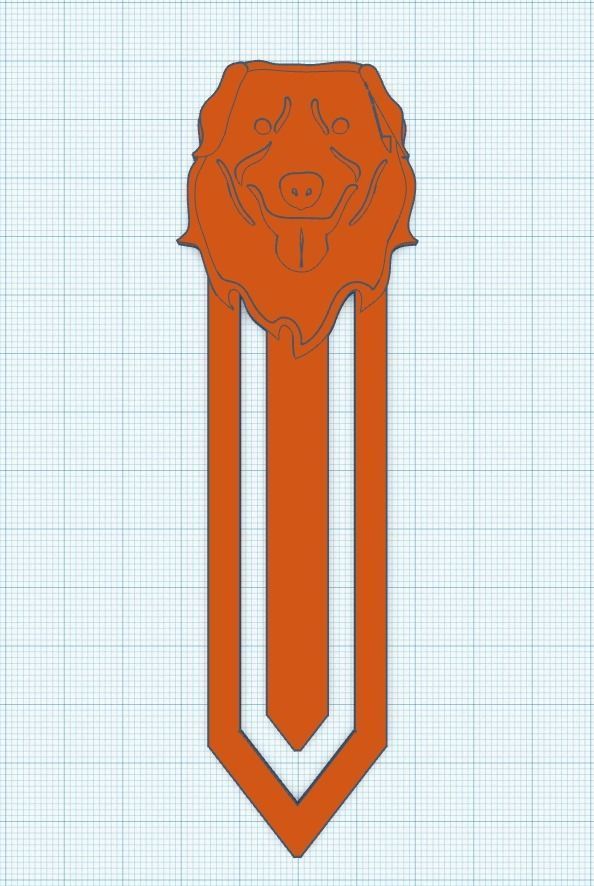 Bookmark - toller or golden retriever 3D print model_2
