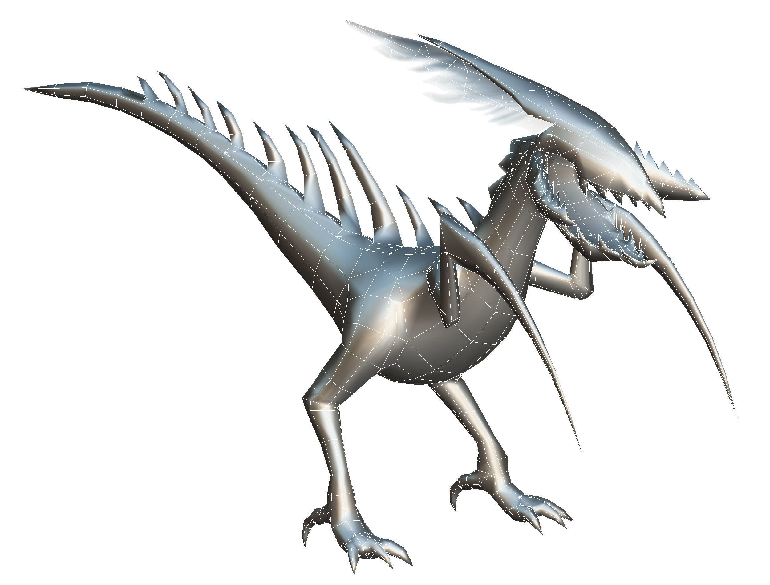 Low Poly Monster Green Alien Dino Low-poly 3D model_20