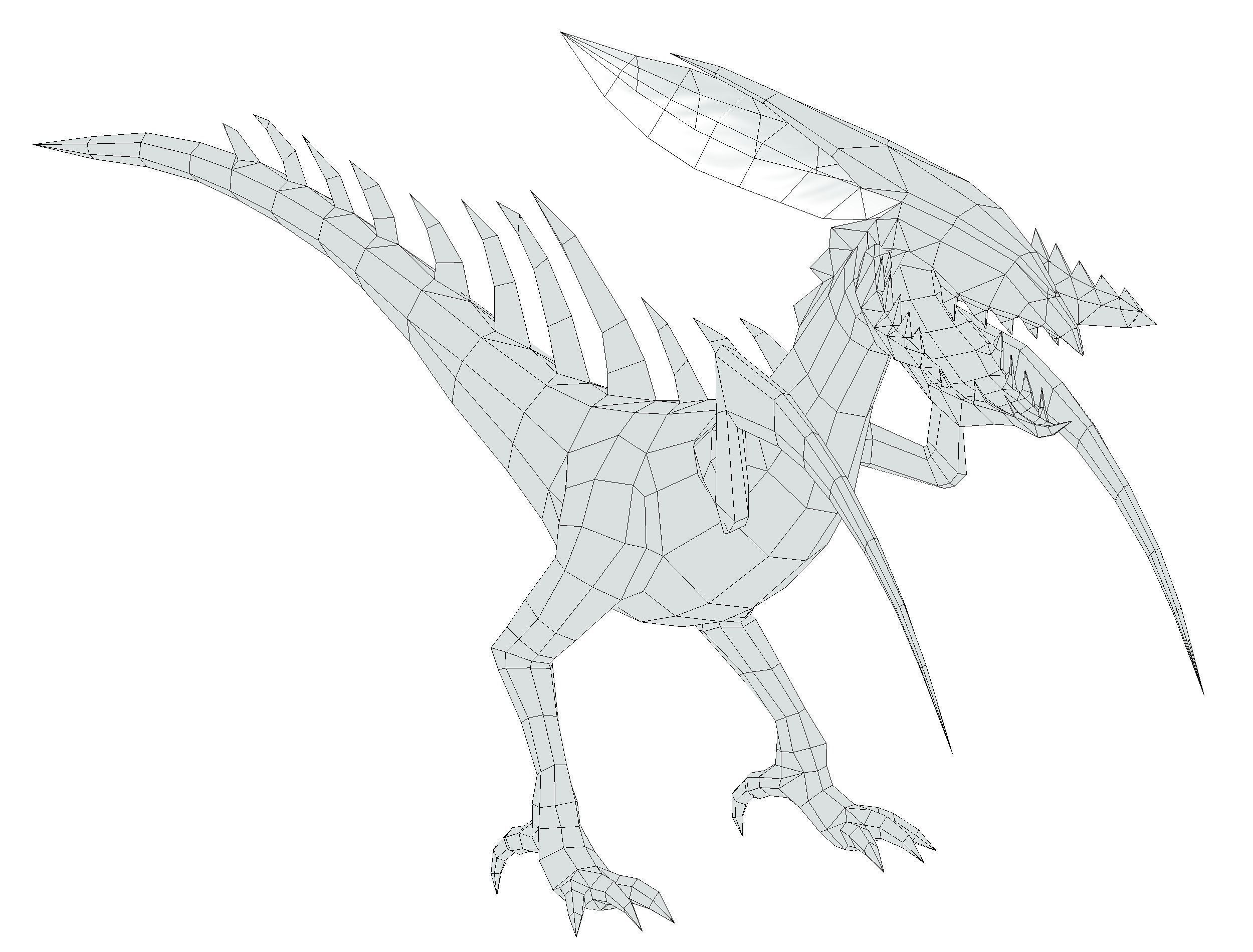 Low Poly Monster Green Alien Dino Low-poly 3D model_22