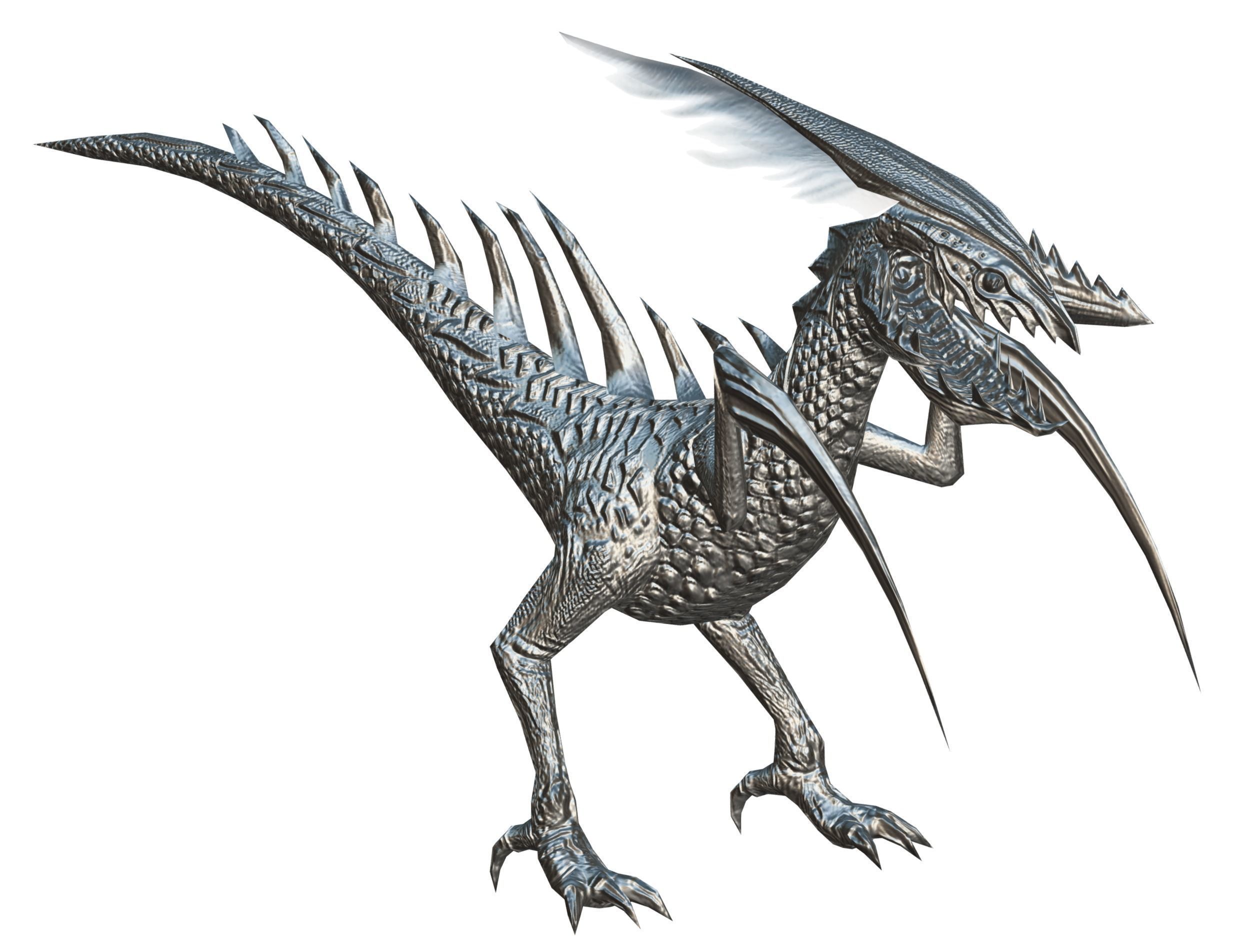 Low Poly Monster Green Alien Dino Low-poly 3D model_21