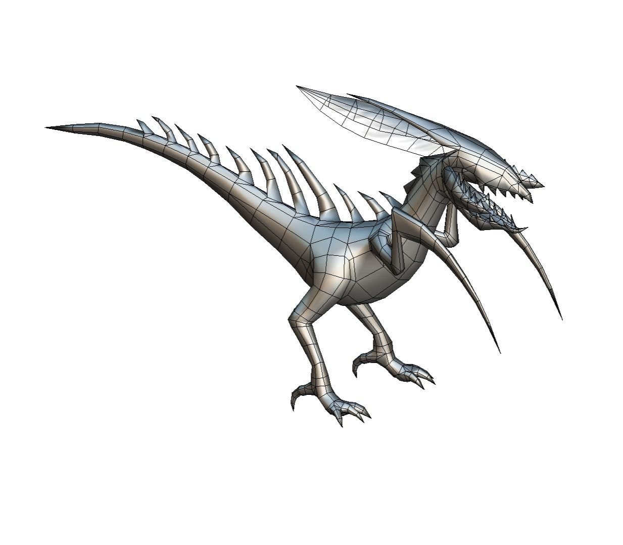 Low Poly Monster Green Alien Dino Low-poly 3D model_24