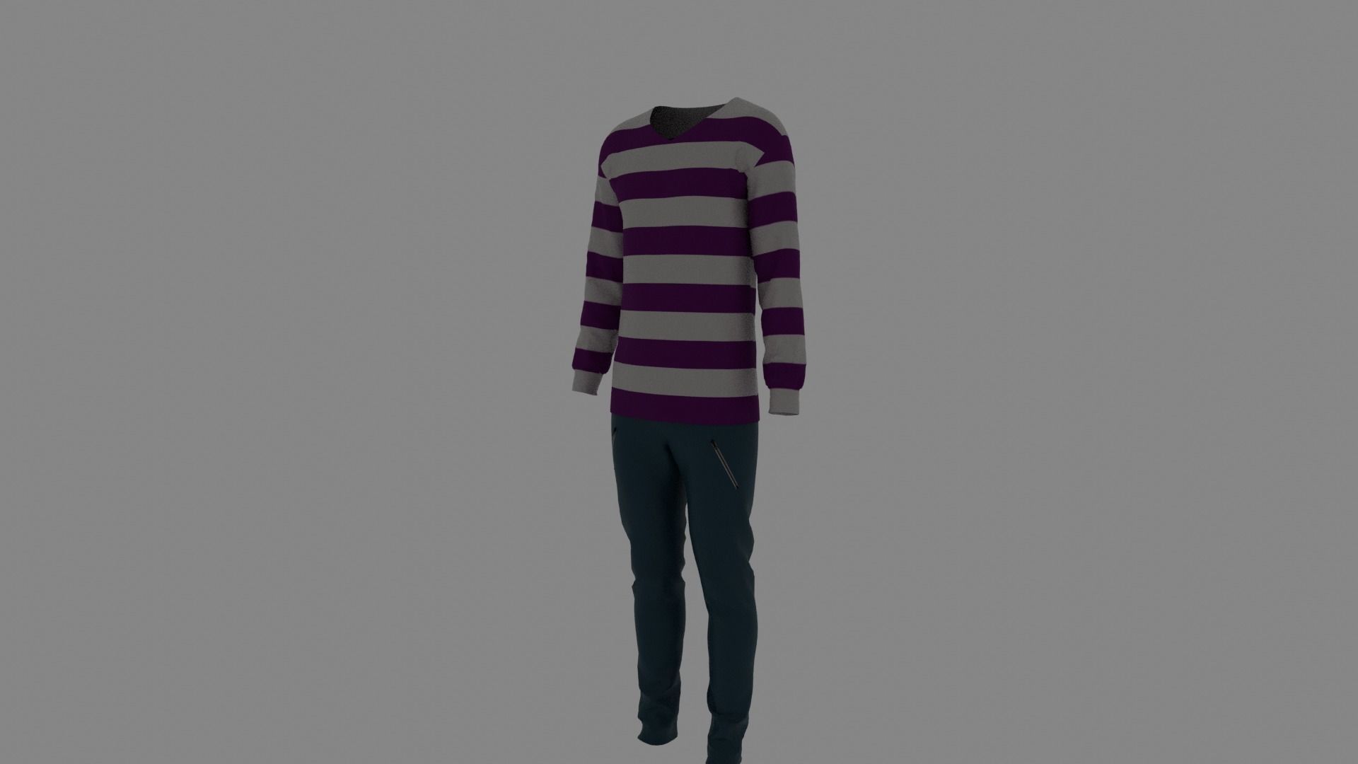 Man Clothes Low-poly 3D model_1