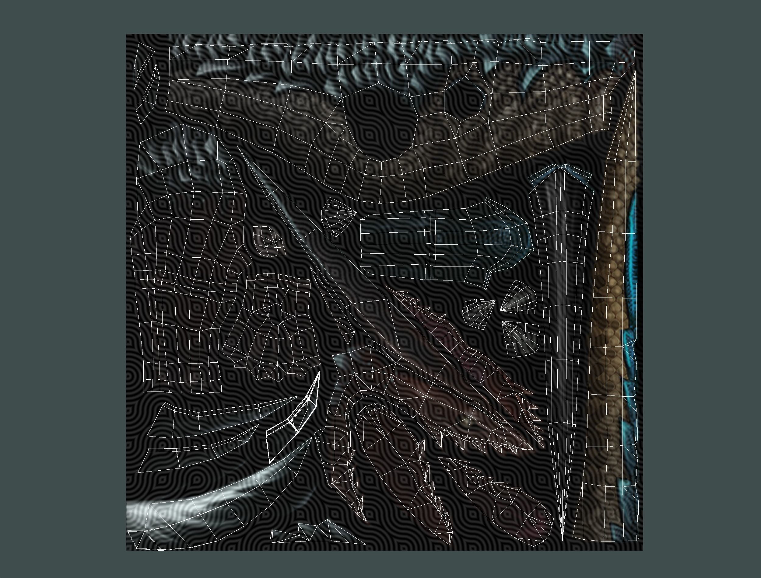 Low Poly Monster Blue Alien Dino Low-poly 3D model_20