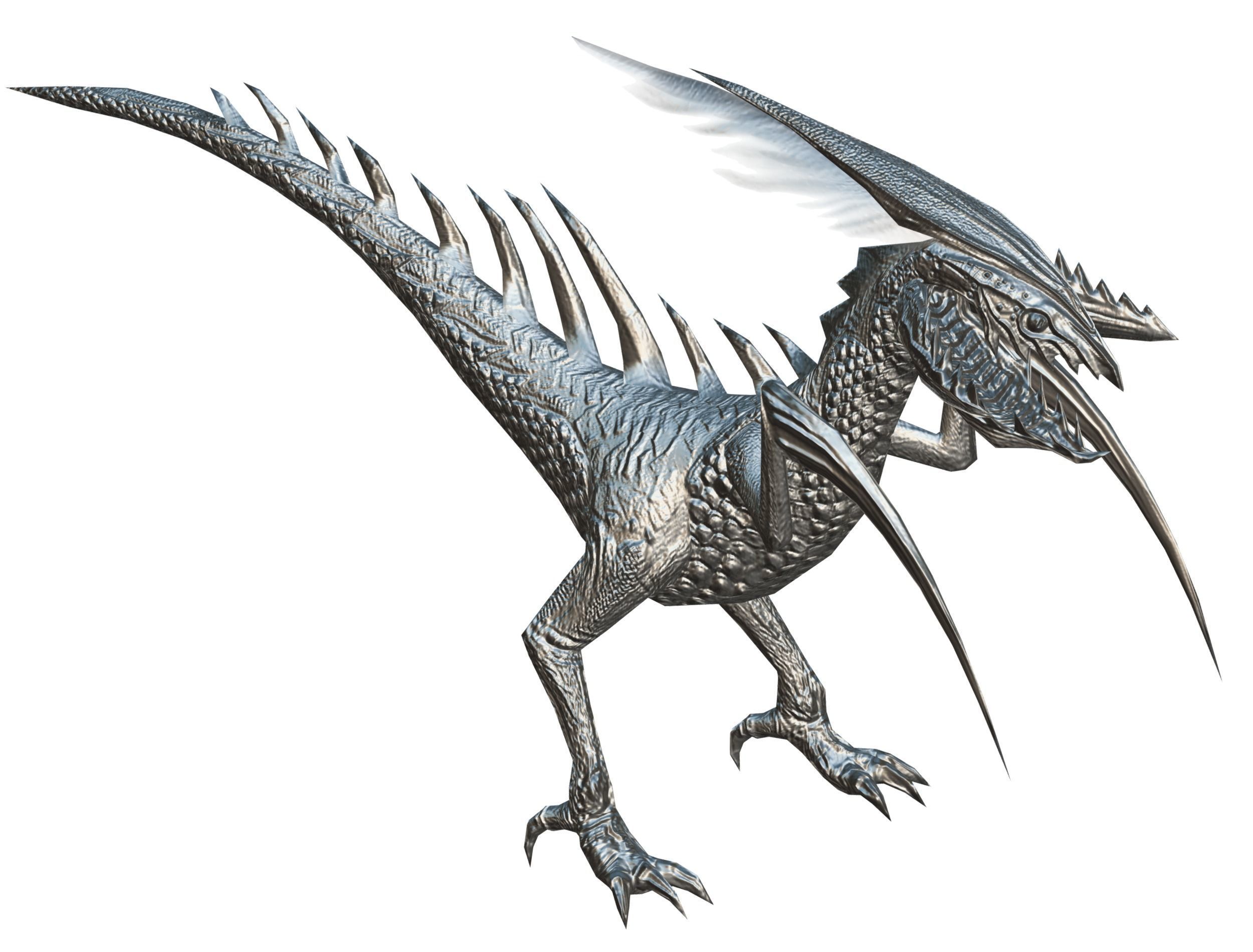 Low Poly Monster Blue Alien Dino Low-poly 3D model_18