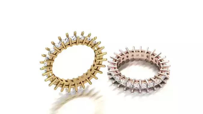 Engagement Ring 3d Model Eternity Bands With Mutiple Ring Sizes