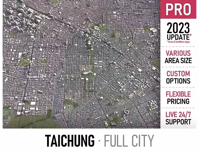 Taichung Low-poly 3D model
