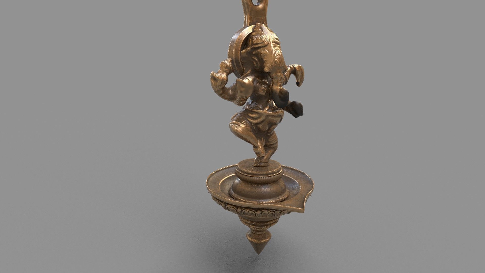 oil lamp ganesha 3D model_6