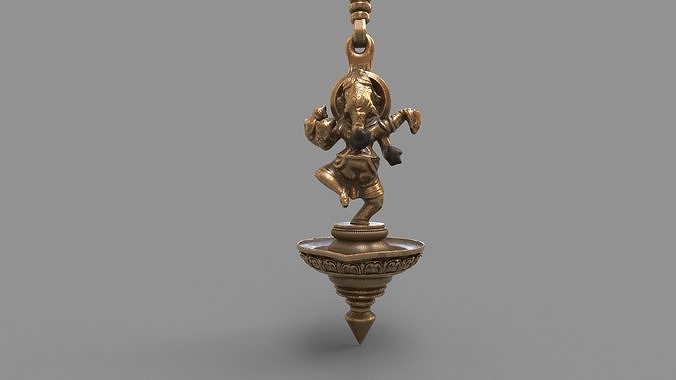 oil lamp ganesha 3D model
