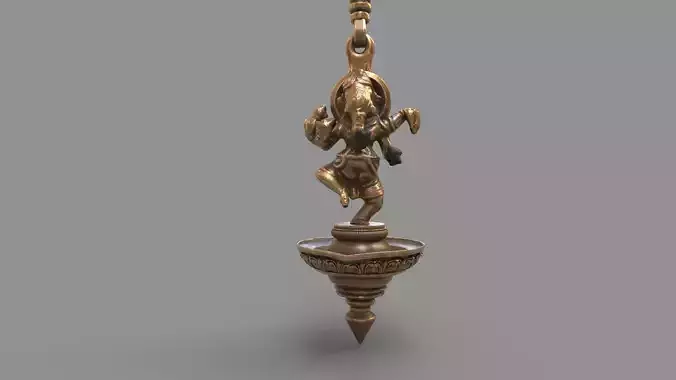oil lamp ganesha 3D model