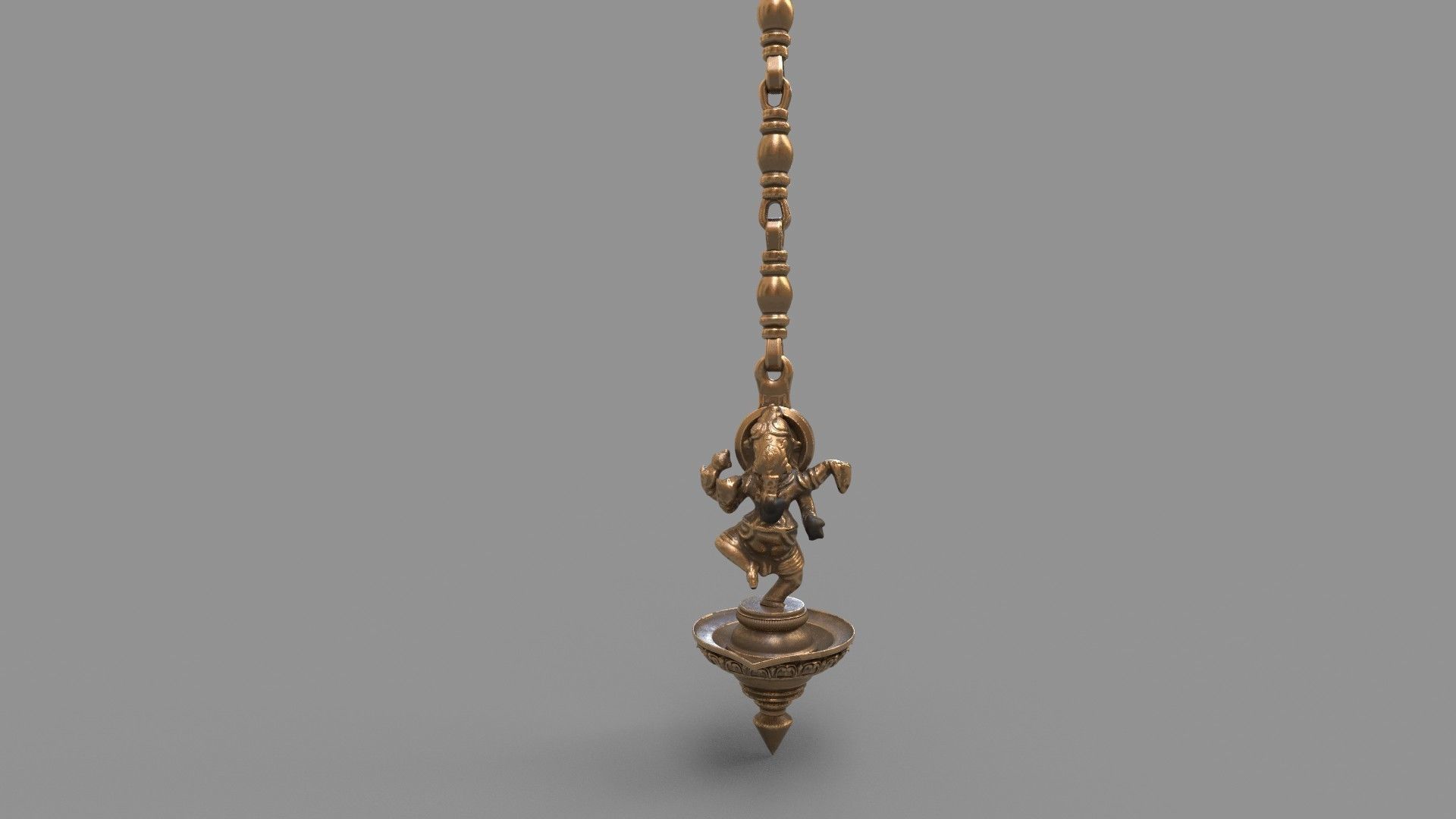 oil lamp ganesha 3D model_8