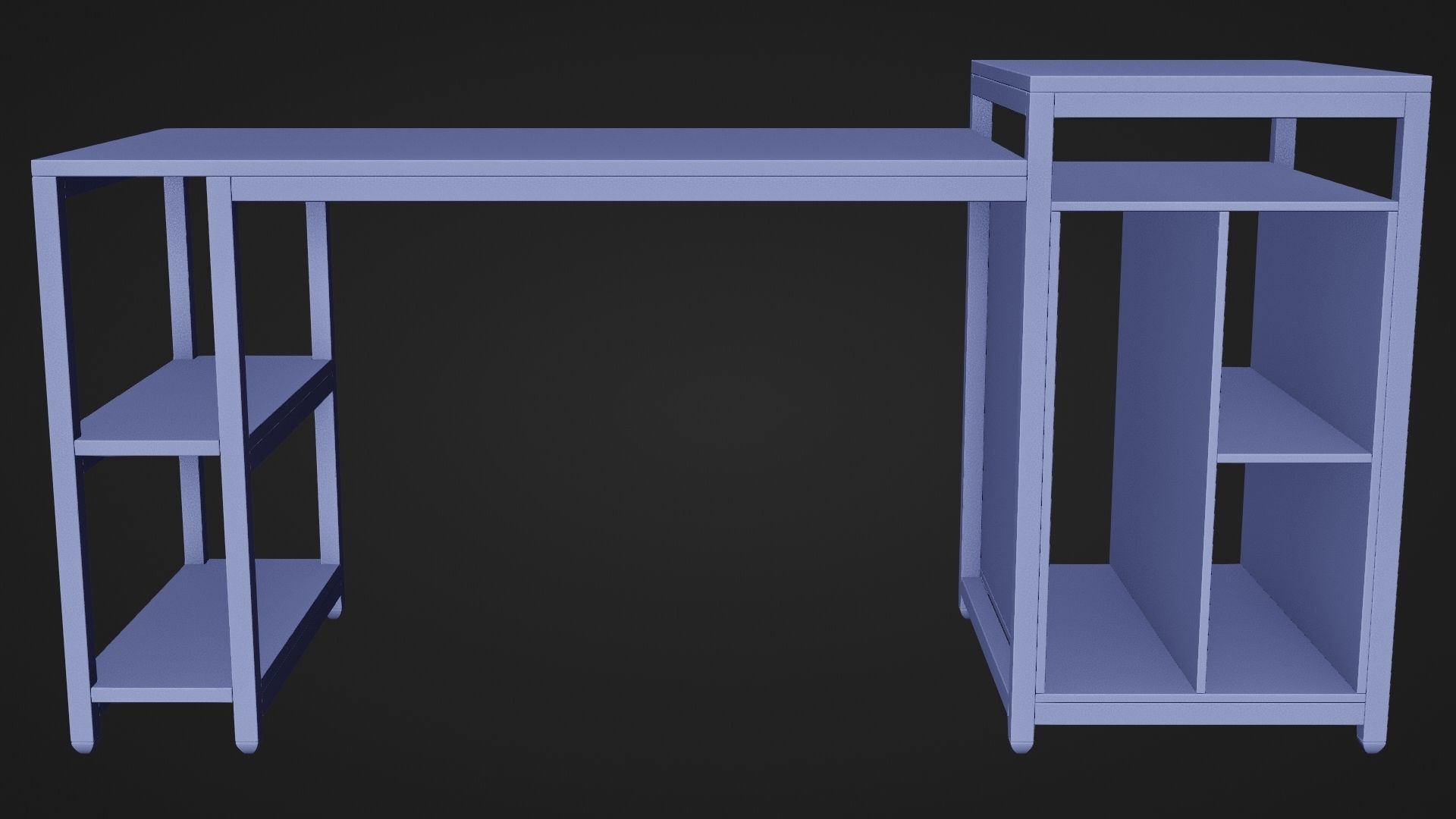 Computer Table - Wooden PC Desk Table - Corner Desk 3D model_8