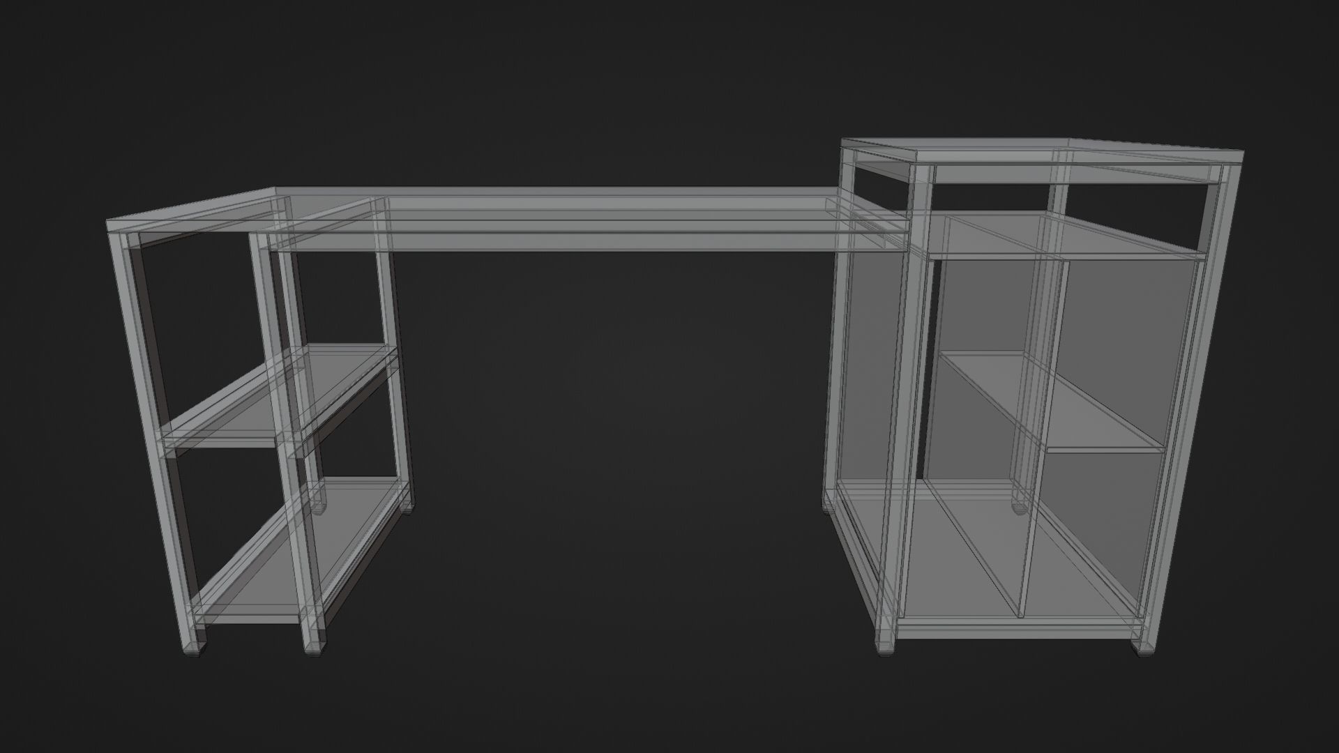 Computer Table - Wooden PC Desk Table - Corner Desk 3D model_7