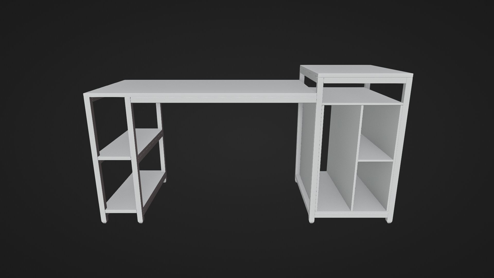 Computer Table - Wooden PC Desk Table - Corner Desk 3D model_6