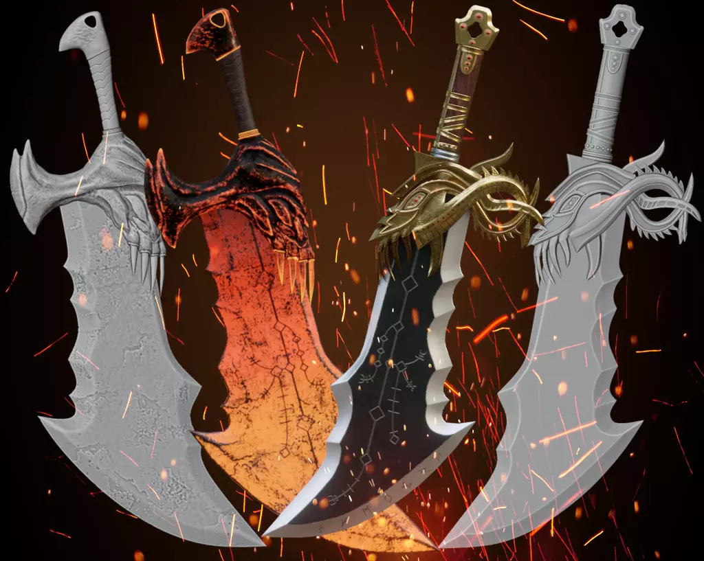 Chaos blades 3D Model Collection_0