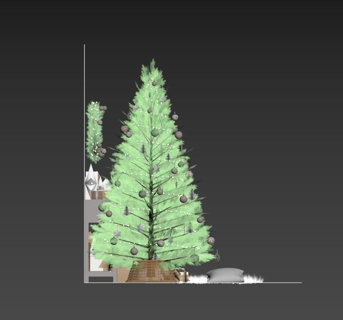 Christmas decorative set 3D model_8